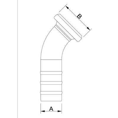 Spülstutzen 45° / Tülle NW 102