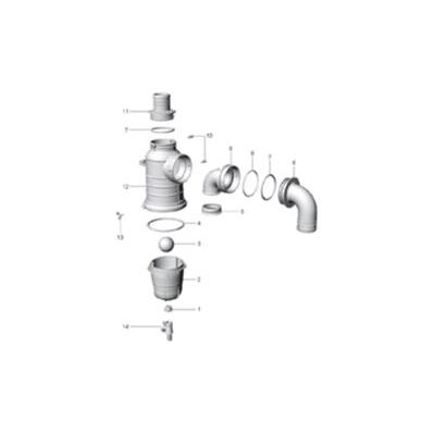 Innerer 90° Bogen zu Syfon Ø 60 mm