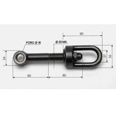 Augenschraube M20x160mm mit Mutter kpl.