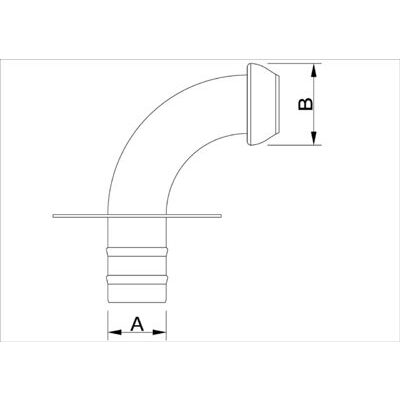 Saugbogen 90° / Tülle NW 102