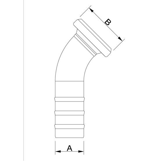 Spülstutzen 45° / Tülle NW 102