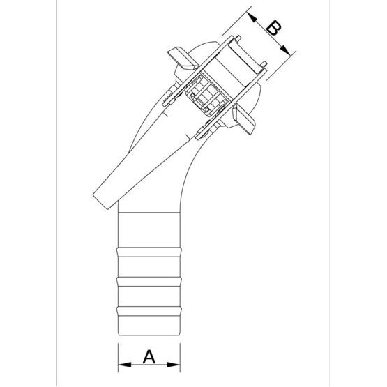 Spülstutzen 45° / Tülle NW 102
