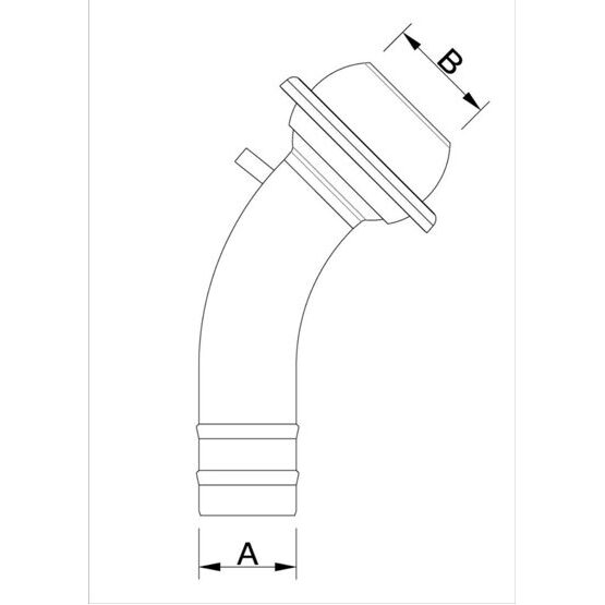 Spülstutzen 45° / Tülle NW 150