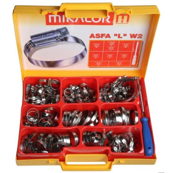 V4A-Schlauchschellensortiment 226- teilig