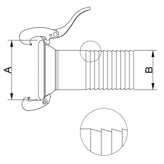 Schlauchtülle gezahnt NW 200