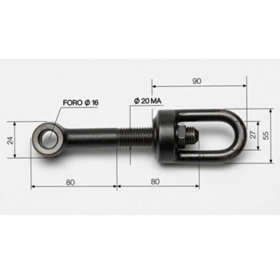Augenschraube M20x160mm mit Mutter kpl.