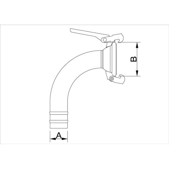 Spülstutzen 90° / Tülle NW 102
