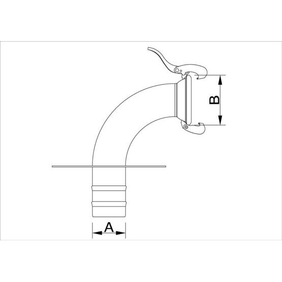 Saugbogen 90° / Tülle NW 150