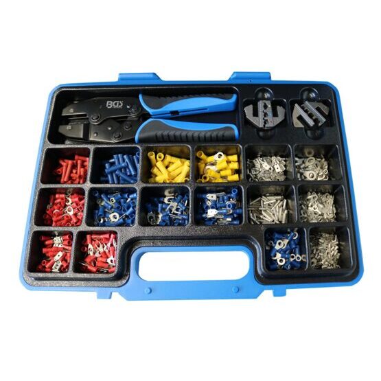 Crimpzange mit Kabelschuh-Sortiment