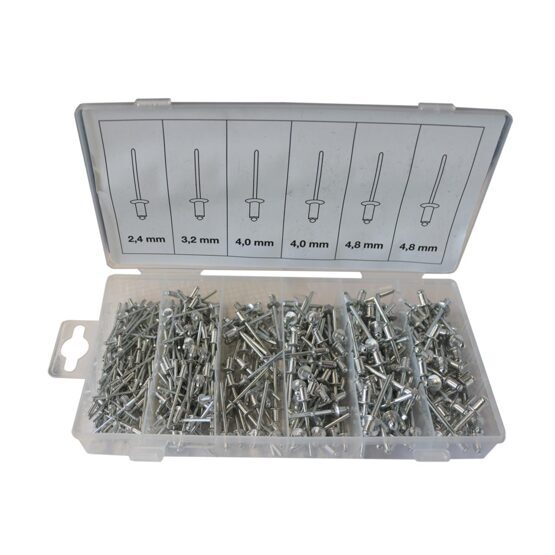 Blindnieten-Sortiment Alu, 400-teilig